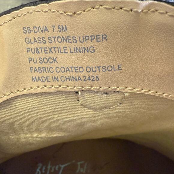 Betsey Johnson Black Ankle Booties with Glass Gems Size 7.5 - Picture 7 of 7